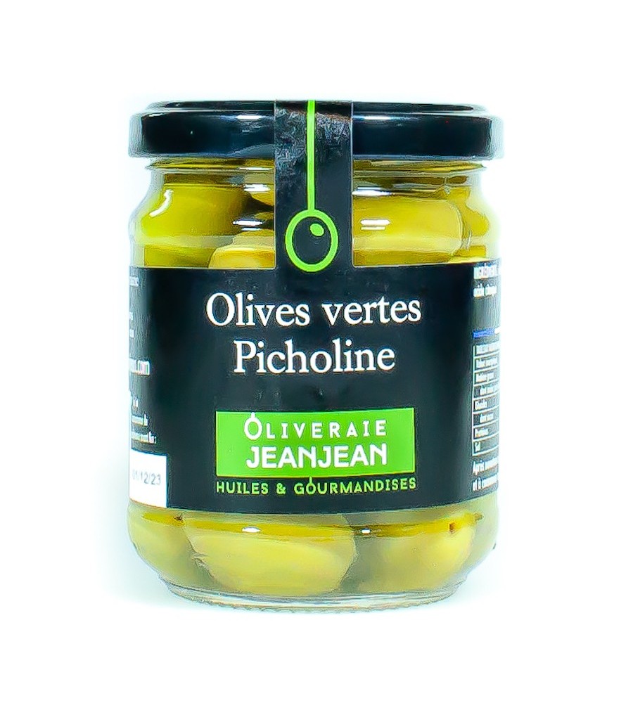 Olive verte PICHOLINE 120g Oliveraie Jeanjean