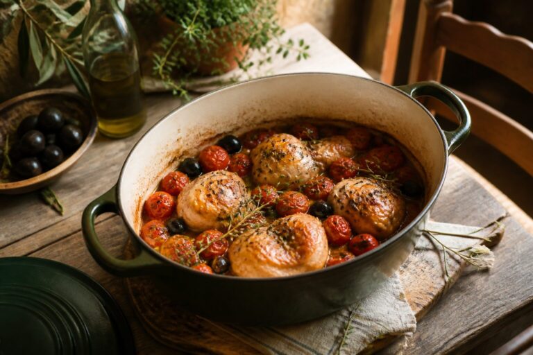 Recette facile : poulet provençal en cocotte