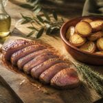 Pommes sarladaises dorées à la graisse de canard dans une poêle en fonte