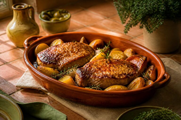 Côte de porc au four : moelleuse et dorée au miel