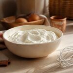 Crème fouettée maison onctueuse servie dans un bol en céramique