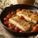 Filets de julienne dorés aux tomates cerises provençales et herbes de Provence