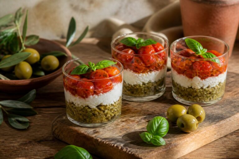 Recette entrée simple et originale : verrines tapenade et chèvre