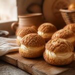 Choux craquelin à la vanille fourrés de crème pâtissière
